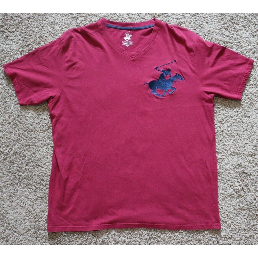 Vintage Beverly Hills Polo Club Big Pony Logo Red T-Shirt XL